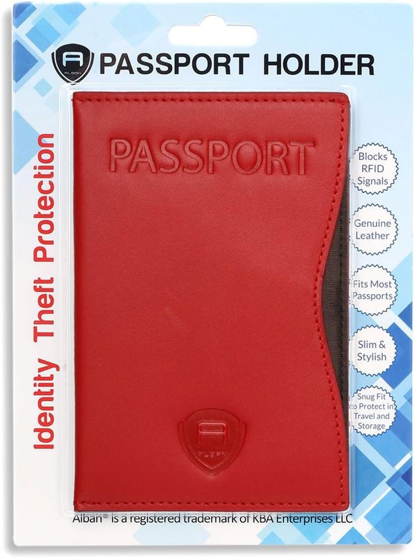 Alban RFID Passport Holder Women Men RFID Blocking Travel Passport Wallet Case Genuine Leather Passport Cover porta pasaporte - Image 8