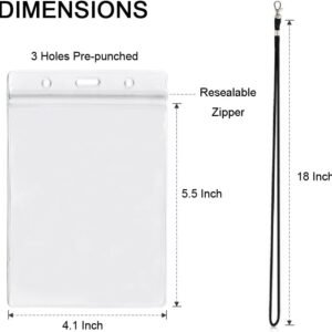 4x6Inch Extra Large Passport Holders ID Badge PVC Card Holder with Lanyards Fill for Passports by ALMHPVC (3Pack Black Lanyards)