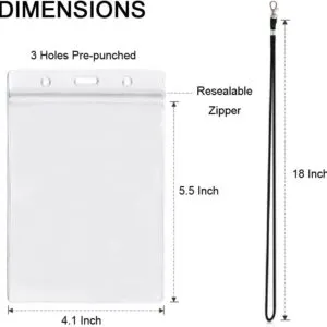 4x6Inch Extra Large Passport Holders ID Badge PVC Card Holder with Lanyards Fill for Passports by ALMHPVC (3Pack Black Lanyards)