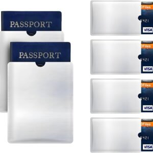 RFID Blocking Sleeve Anti Theft 4 Credit Card & 2 Passport Holder Wallet Pocket