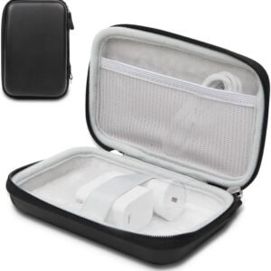 PureGear Travel Organizer Pouch, Electronic Accessories Carry Case, All-in-One Storage Bag for Chargers, Cables, Power Banks, Earbuds and More, Perfect for Travel and On-the-Go (Black)