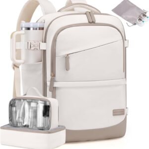 LOVEVOOK Travel Backpack for Women & Men, 40L Carry on Backpack Airline Approved, Large TSA Personal Item Travel Bag fits 17.3" Laptop, Business Weekender Bag for Essentials, 4Pcs