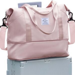 Travel Duffel Bag, Sports Tote Gym Bag, Shoulder Weekender Overnight Bag for Women