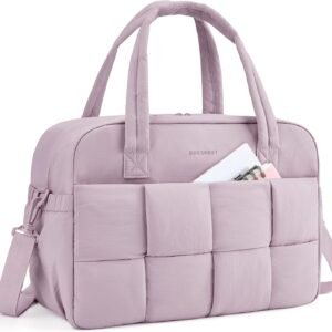 BAGSMART Gym Bag for Women, Personal Item Puffer Duffle Bag, Weekender Overnight Carry On Tote Handag for Travel