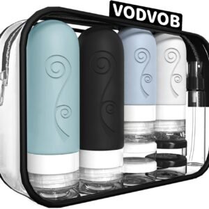 vodvob 16 Pack Travel Bottles Set for Toiletries, TSA Approved Travel Containers Leak Proof Silicone Squeezable Travel Accessories 2oz 3oz for Shampoo Conditioner Lotion Body Wash (BPA Free) (black)