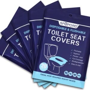 SFOPORD XL 100PCS Toilet Seat Covers Disposable - Flushable Paper Toilet Seat Cover is Travel Accessories, Travel Essentials for Public Restrooms, Airplane, Campin