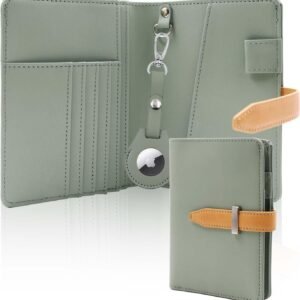 Deziliao Passport wallets, Mulit-purpose RFID Blocking Passport Holder AirTag Wallet, Travel Wallet（Moss Green）