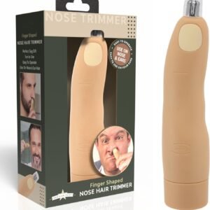 Finger Shaped Nose and Ear Hair Trimmer | Battery Operated Portable Grooming Tool for Men and Women | Funny Gag Gift, Stocking Stuffer, Novelty Travel Accessory for Discreet Hair Removal
