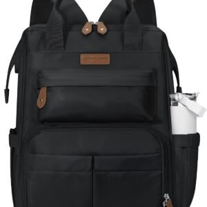 Maelstrom Laptop Backpack, Fits 15.6-17.3 Inch Travel Backpack Gift for Women Men, Waterproof College School Computer Bag, Anti-theft Business Work Bag with Luggage Strap (Black, 17.3 Inch)