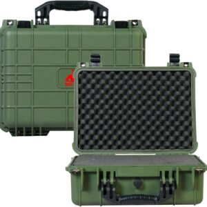 Jack Boss 16x 12.8x 6.8 Inch Hard Case, Portable Weather Waterproof Protective Camera Case with Customizable Foam, Fit Use of Drones, Camera, Equipments, Green