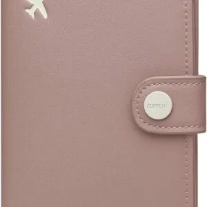ZOPPEN Passport Holder Women, Passport Cover Travel Wallet Rfid Blocking Passport Wallet Cover Case Travel Essentials Document Organizer, Dusty Pink