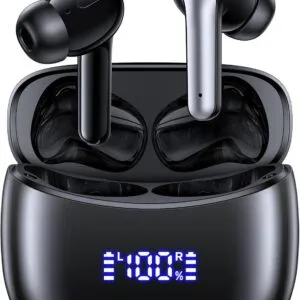 AI Translation Earbuds Real Time 164 Languages Translator Ear Buds Audifonos Traductores Inglés Español 70H Playtime Wireless Earphones AI Bluetooth Headphones for Travel Meeting Learning Black