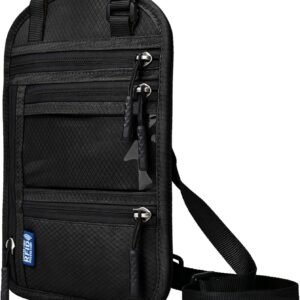 vastsky RFID Blocking Travel Neck Wallet–Hidden Passport Holder & Anti-Theft Money Pouch for Men & Women, Lightweight Concealed Travel Organizer with Adjustable Strap Secure Document