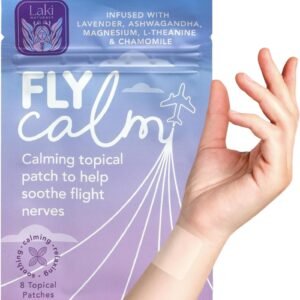 Laki Naturals Fly Calm Patch (Pack of 8) - Relax Nerves, Support Stress, Ease Your Mind for Happy Air Travel - Natural Ingredients to Support Airplane Stress - Calm Your Fear of Flying Naturally