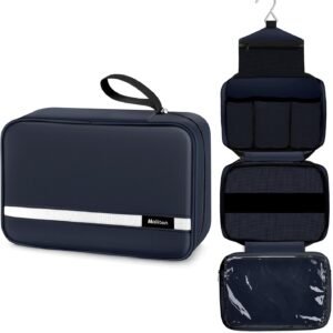Maliton Toiletry Bag for Men & Women Large Toiletry Bags for Traveling Hanging Toiletry Bag Hygiene Bag with 4 Compartments Waterproof Bathroom Shower Bag (Navy Blue)