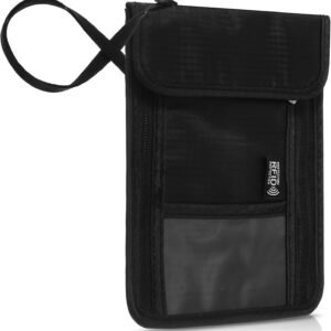 Classicseali Neck Passport Holder,7.48 X 5.91 In Waterproof Neck Wallet and Passport Holder, Adjustable Shoulder Strap, Portable Passports Pouch, Used to Hold Passports, ID Cards, Cash, Mobile Phones