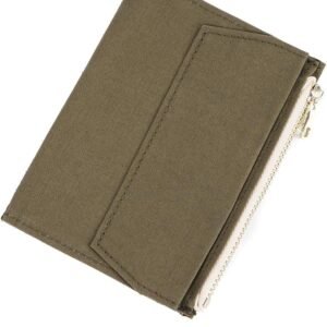 Moterm Canvas Zipper Pocket for Travelers Notebook, 1 Insert Pouch Refill for TN Accessories Paper Card Holder Storage Bag (Passport Size,Olivegreen)