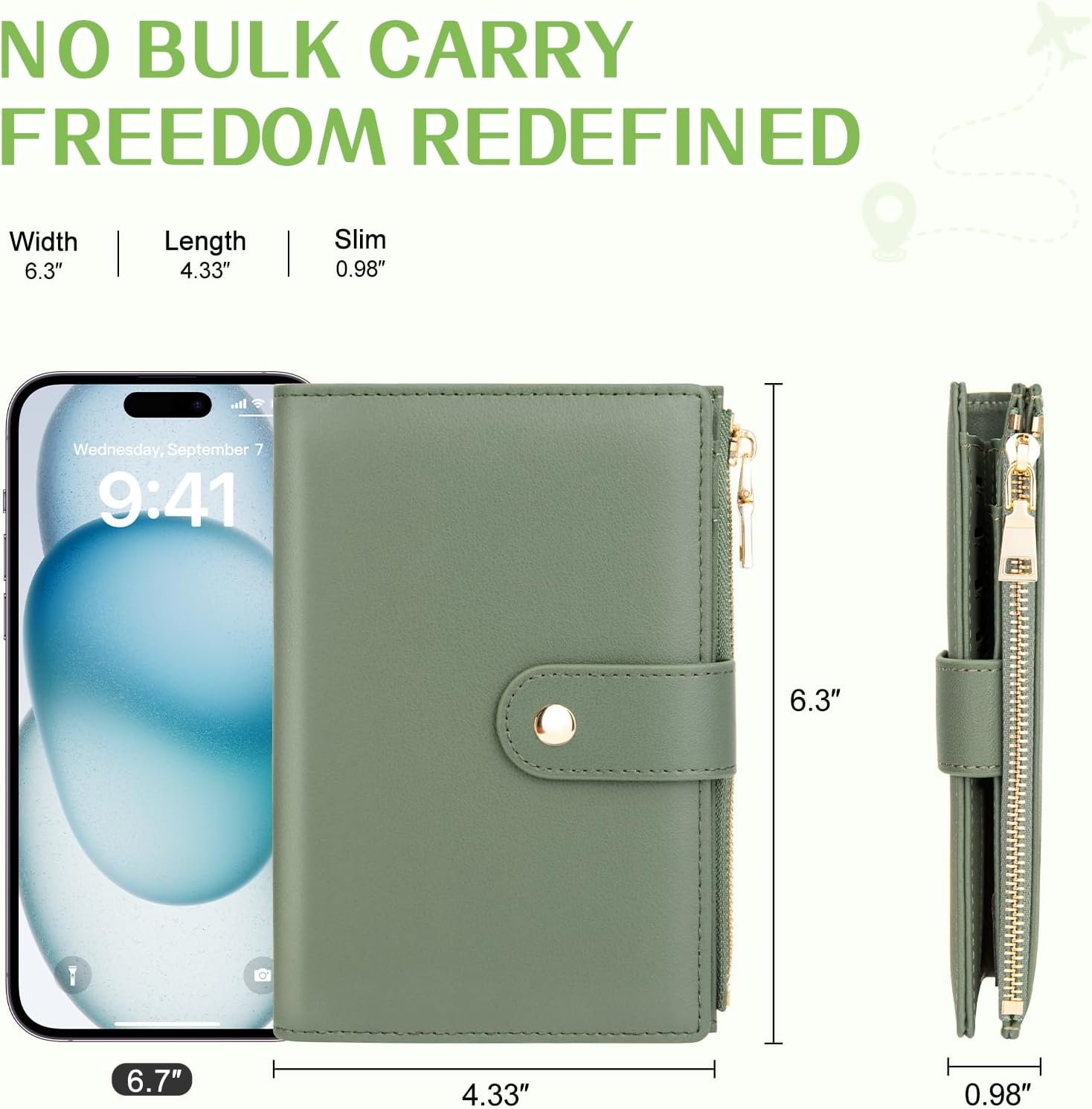 TEUEN Passport Holder for Travel Women, RFID Blocking Passport Wallet with Airtag Slot, PU Leather Passport Cover Travel Wallet with Zippered Coins Pocket for Travel Essentials - Image 6