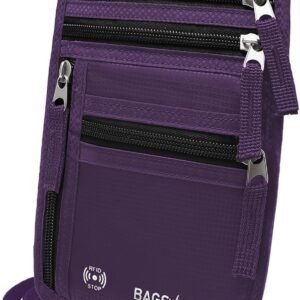 BAGSVIEWER Neck Wallet, RFID Blocking Passport Holder for Travel, Waterproof and Slim Pouch with Adjustable Neck Strap for Men, Women to Secure Cash and Credit Cards, 8" × 8.5"