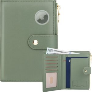 TEUEN Passport Holder for Travel Women, RFID Blocking Passport Wallet with Airtag Slot, PU Leather Passport Cover Travel Wallet with Zippered Coins Pocket for Travel Essentials