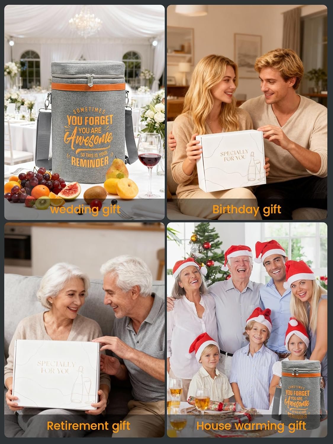 Wine Lovers Gift Set Insulated Cooler Bag Holds 2 Bottles & Includes 2 Tumblers Perfect Portable Carrier for Outdoor Adventures Ideal Birthday Christmas Valentine's Day Anniversary Gift for Women Men - Image 7