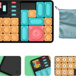 Super Slide Puzzle Games, Original 500+ Challenges Brain Teaser Puzzle, Electronic Puzzle，Travel Games Birthday Gifts for Boys Girls