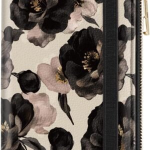 Passport Holder Cover with Zipper Coin Pocket Travel Wallet RFID Blocking Leather Passport Cover Credit Card Holder for Women, Champagne Rose