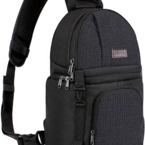 MOSISO Camera Sling Bag, DSLR/SLR/Mirrorless Camera Case Shockproof Photography Camera Backpack with Tripod Holder & Removable Modular Inserts Compatible with Canon/Nikon/Sony/Fuji, Black