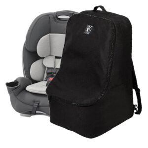 J.L. Childress Padded Backpack Car Seat Bag - Travel Bag for Airplane, Fits Most Baby & Infant Car Seats, Boosters, & Carriers, Airport Accessories for Gate Check or Baggage Check - Ultimate, Black