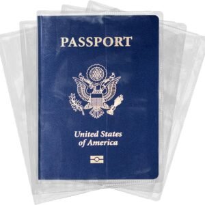 Clear Passport Protector Holder Waterproof Plastic Passport Cover Vinyl ID Protector for Travel Document Credit Card (5 Pack)