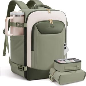 LOVEVOOK 40L Travel Backpack for Women Men, Large Carry on Backpack for Airplanes TSA Personal Item Travel Bag fits 15.6" Laptop, Waterproof Weekender Essentials Airline Approved with 2 Packing Cubes