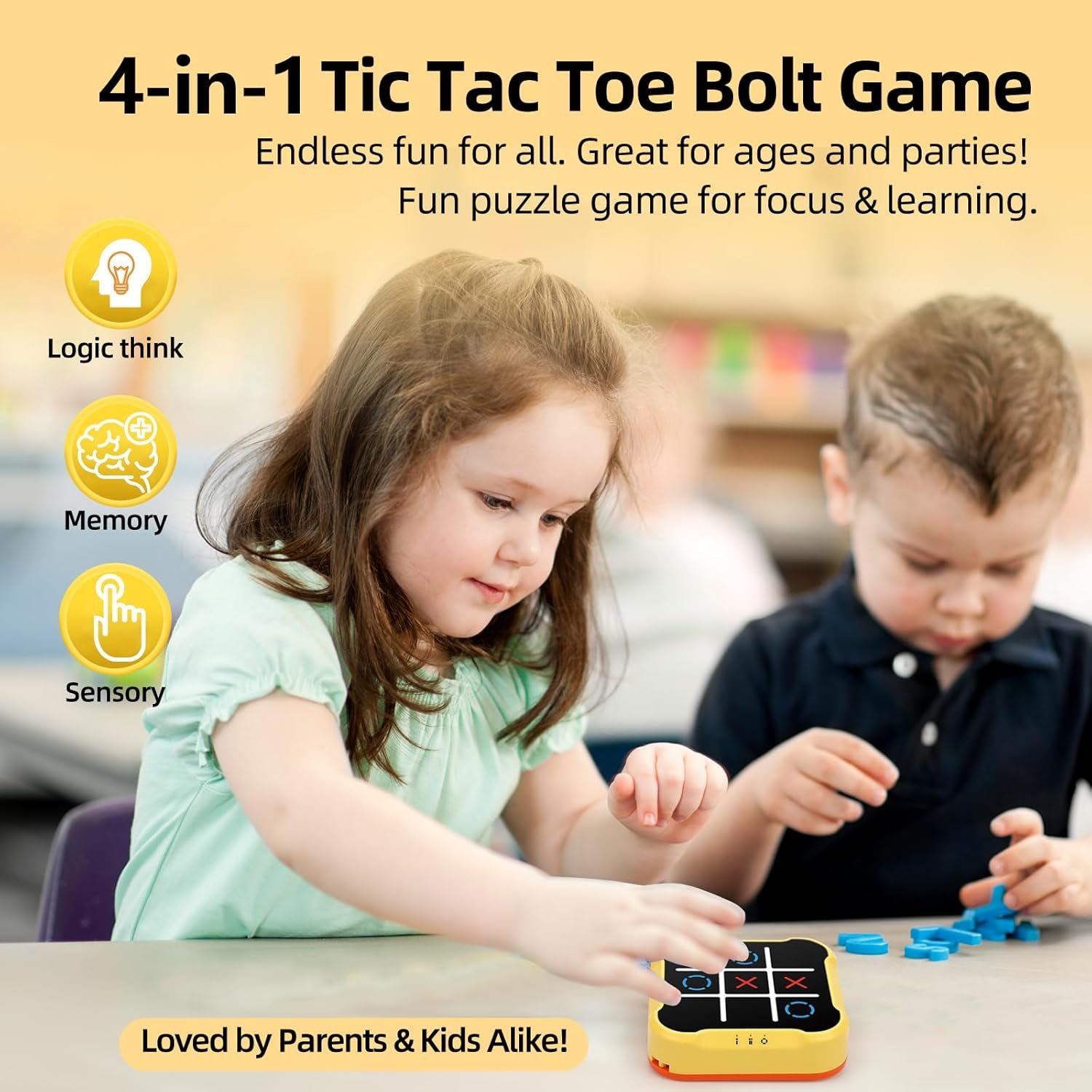 Tic Tac Toe Games for Kids: 4-in-1 Portable Sensory Puzzle Game - 6 7 8 9 10 11 12 Years Old Kids Electronic Toy for Travel Home School - Christmas Birthday Gift for Boys Girls - Image 5