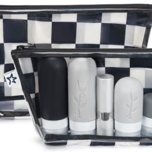 Tiny Twinkle Diaper Bag Organizing Pouches | Mess-Proof Clear Front Travel Organizer Bags | TSA Approved Toiletry Bag Set for Baby and Mom Essentials