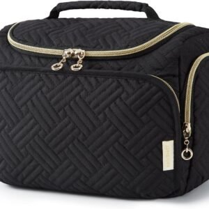 BAGSMART Travel Toiletry Bag for Women, Cosmetic Bag Makeup Bag Organizer with Handle, Travel Bag for Toiletries, Travel Accessories, Full Sized Container