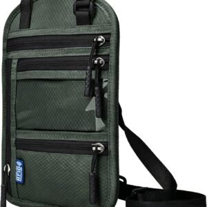 vastsky RFID Blocking Travel Neck Wallet–Hidden Passport Holder & Anti-Theft Money Pouch for Men & Women, Lightweight Concealed Travel Organizer with Adjustable Strap Secure Document