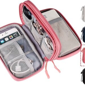 CAOODKDK Electronic Organizer Travel USB Cable Accessories Bag/Case,Waterproof for Power Bank,Charging Cords,Chargers,Mouse,Earphones Flash Driver