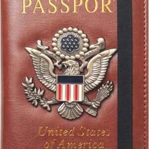 FACATH Premium Passport Holder for Travel, RFID Blocking Passport Cover Slim, Durable & Travel-Friendly, Passport Wallet Keep Your Documents Safe & Organized (Brown)