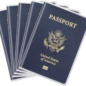 CINDALOG 5 Pack Clear Passport Cover, Lightweight Passport Holder for Travel (3.5” x 5.3”) – Travel Document Organizer for Women & Men, Plastic Passport Wallet for Family, Airplane Essentials