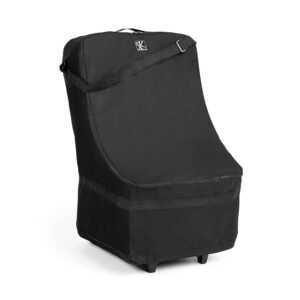 J.L. Childress Wheelie Car Seat Bag - Travel Bag for Airplane, Fits Most Baby & Infant Car Seats, Boosters, & Carriers, Airport Accessories for Gate Check or Baggage Check, Dual Rubber Wheels - Black
