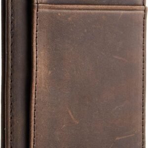 Travelambo Slim Wallet Front Pocket Minimalist Leather RFID Blocking Medium Size