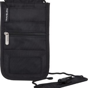 Travelon Rfid Blocking Deluxe Boarding Pouch, Black, Small