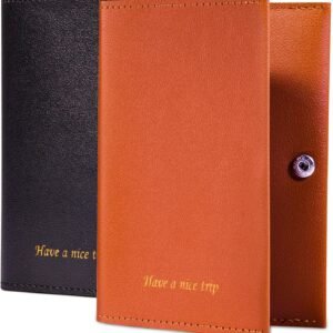 Passport Holder for Travel Passport Wallet Cover Case for Women, Travel Wallet Essentials for Men and Family.Brown& Black