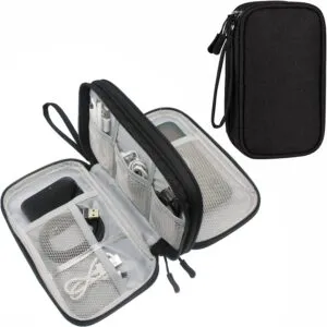 DDgro Travel Accessories Organizer Electronics Pouch for Keeping Cables in Order (Medium, Black)