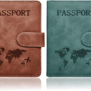Passport Holder for Travel Essentials, 2 Pack Rfid Passport Cover for Women Men