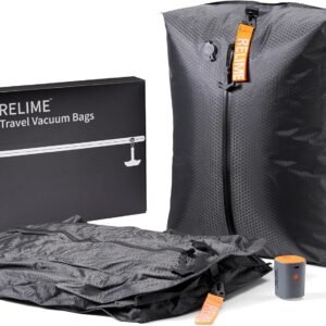 Relime Classic Series Vacuum Bags for Travel Luggage with Wireless Pump, Compression Bags for Carry On Suitcases and Backpack, Vacuum Seal Packing cube for Cloth Packing (2PC + PUMP)