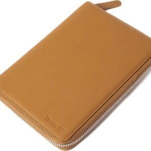 Full Grain Leather Family Passport Holder for 4 Passports - RFID Passport Holder and Travel Document Organizer - Large Leather Travel Wallet for Families - Camel