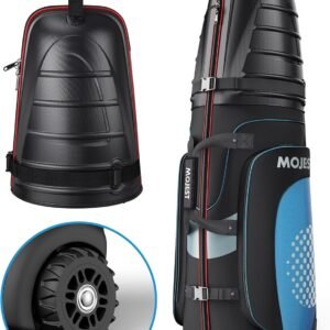 Golf Travel Bags for Airlines with Wheels, Hard Case Top and 1680D Heavy Duty Oxford Protect Golf Clubs, Lightweight and Easy to Maneuver