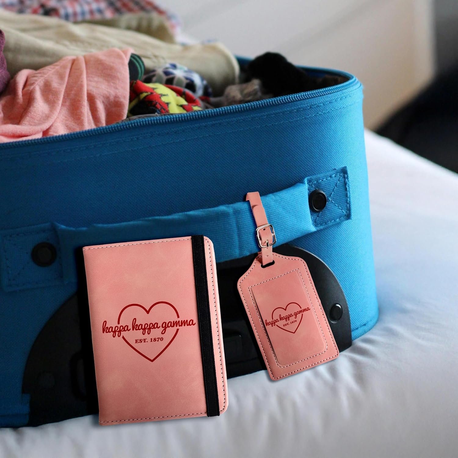 Pi Beta Phi Passport Holder and Luggage Tag Travel Accessories Set, Officially Licensed Pi Beta Phi Sorority Gift for Women - Image 7