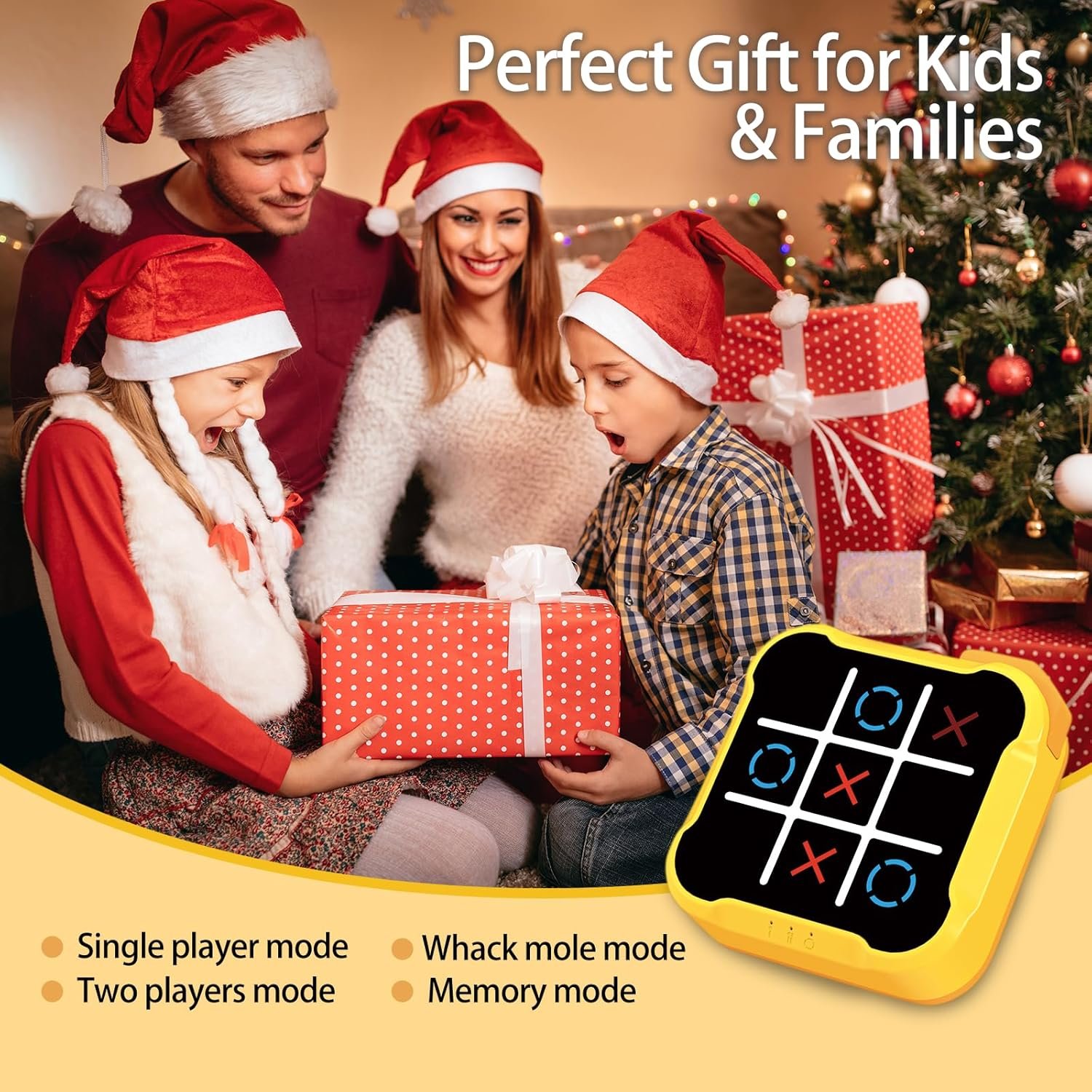 Tic Tac Toe Games for Kids: 4-in-1 Portable Sensory Puzzle Game - 6 7 8 9 10 11 12 Years Old Kids Electronic Toy for Travel Home School - Christmas Birthday Gift for Boys Girls - Image 6