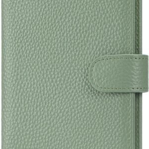 FREYAMIRA Passport Holder for Travel Women RFID Blocking Genuine Leather Passport Wallet with Card Slots, Zipper Coins Pocket, Cash Holder, Green